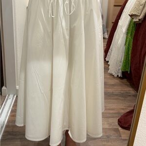 House of CB Cream A-Line Midi Skirt